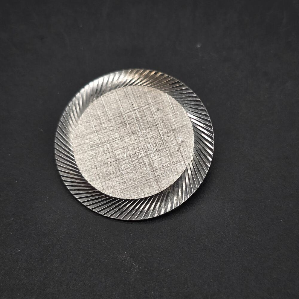 Lamode Sterling Silver Brooch Circle Brooch Edged Design